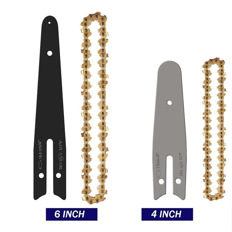 

1 Pcs 4/6Inch Chainsaw Guide Bar And Saw Chain Set Fits Electric Chain Saw Wood Cutter For Garden Power Tools Accessories