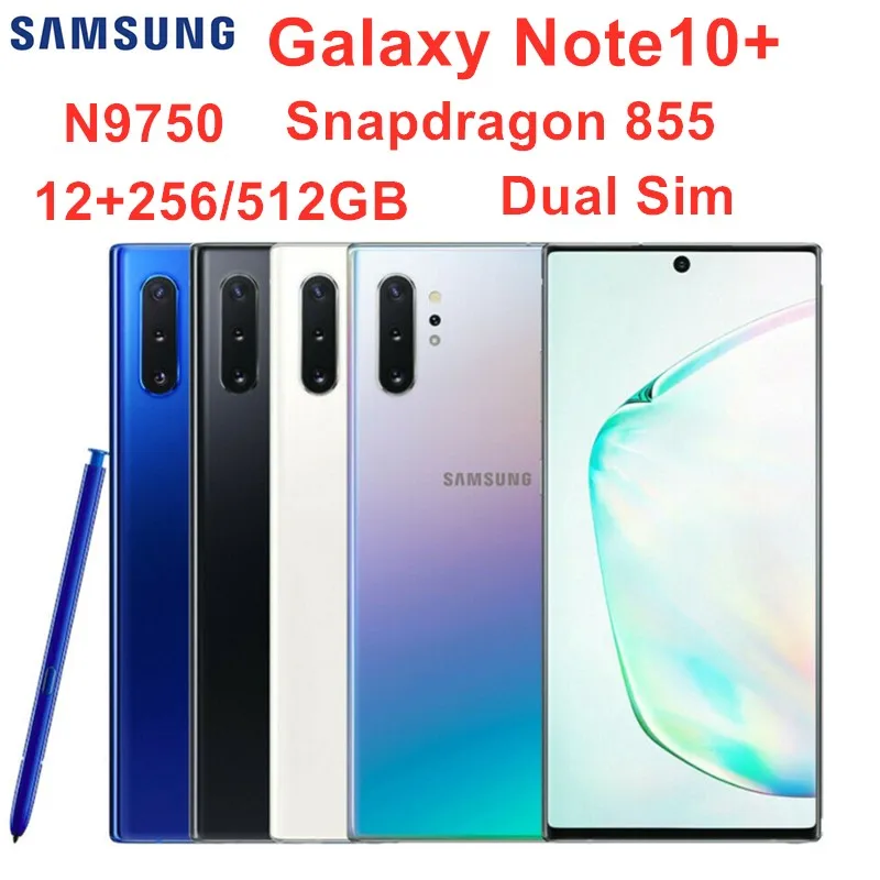 Samsung Galaxy Note10+ Note 10 Plus N9750 256/512 ГБ rom 12 Гб ram Dual Sim Octa Core 6," 5 камера Snapdragon 855 LTE мобильный телефон
