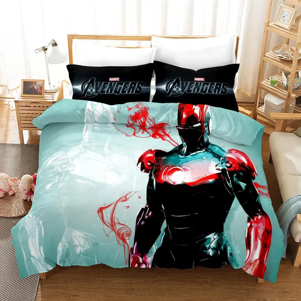 

Twin size cheaper bedding set for boys bed decor king quilt covers queen 3 pcs home textile free shipping marvel captain america