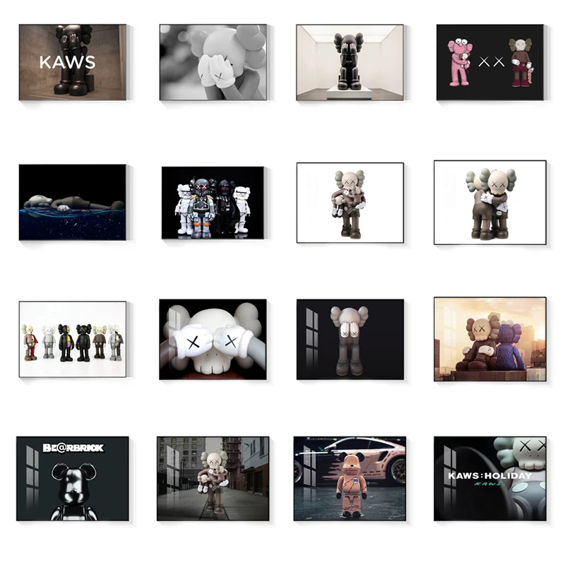 

Abstract Modern Anime Bear Canvas Painting Cartoon Animal Posters and Prints Nordic Wall Art Pictures for Living Room Home Decor