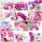 Алмазная фотография HUACAN, картина 5D сделай сам с вышивкой, цветы, стразы, подарок для домашнего декора