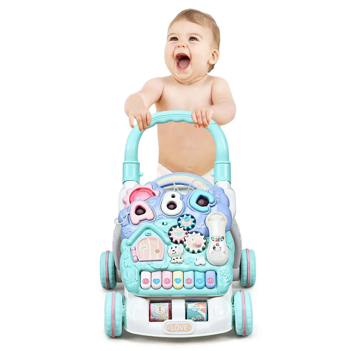 Baby Sit-to-Stand Learning Walker Toddler Activity Center Musica w/ Lights