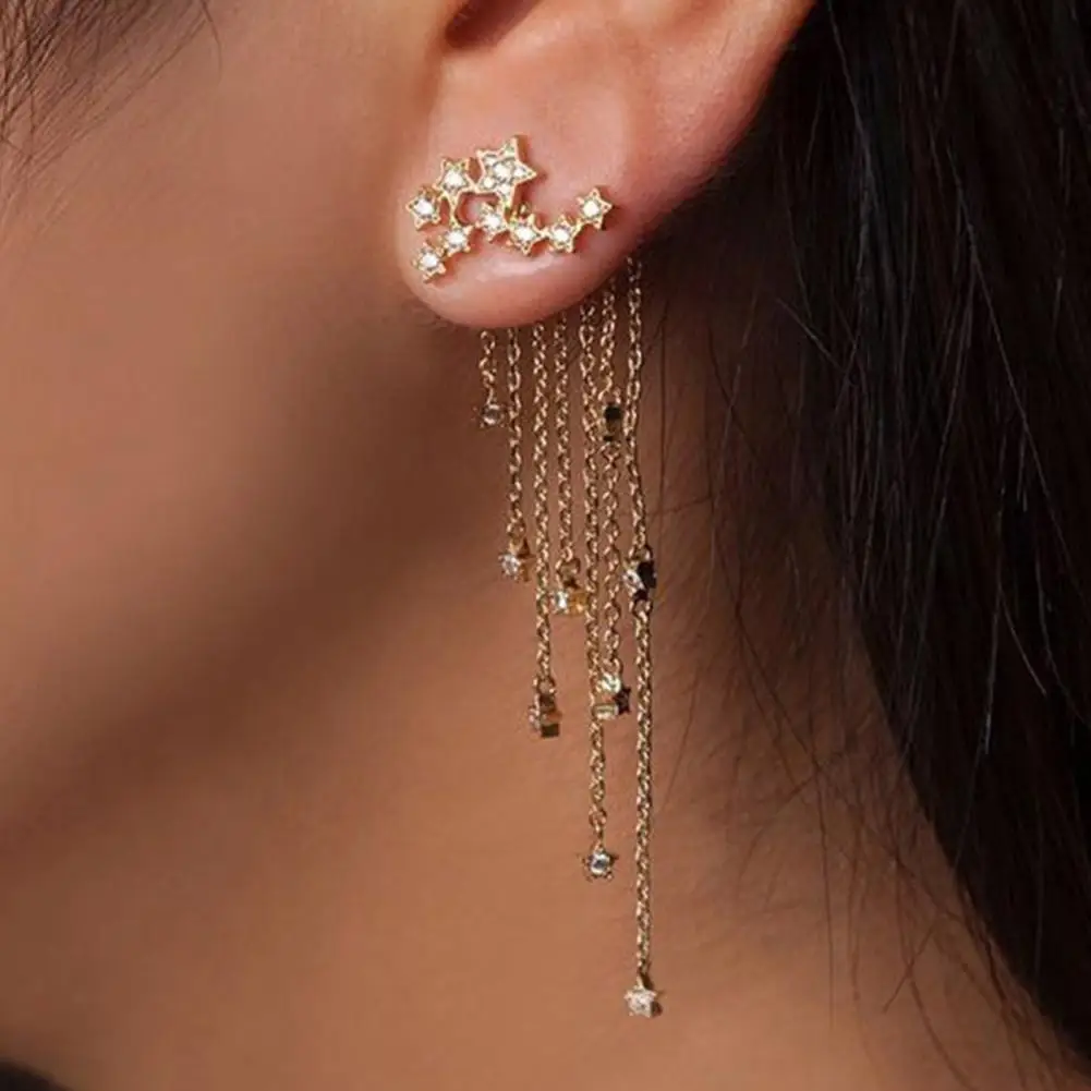 Серьги-гвоздики женские с блестящими звездами 1 пара | Украшения и аксессуары