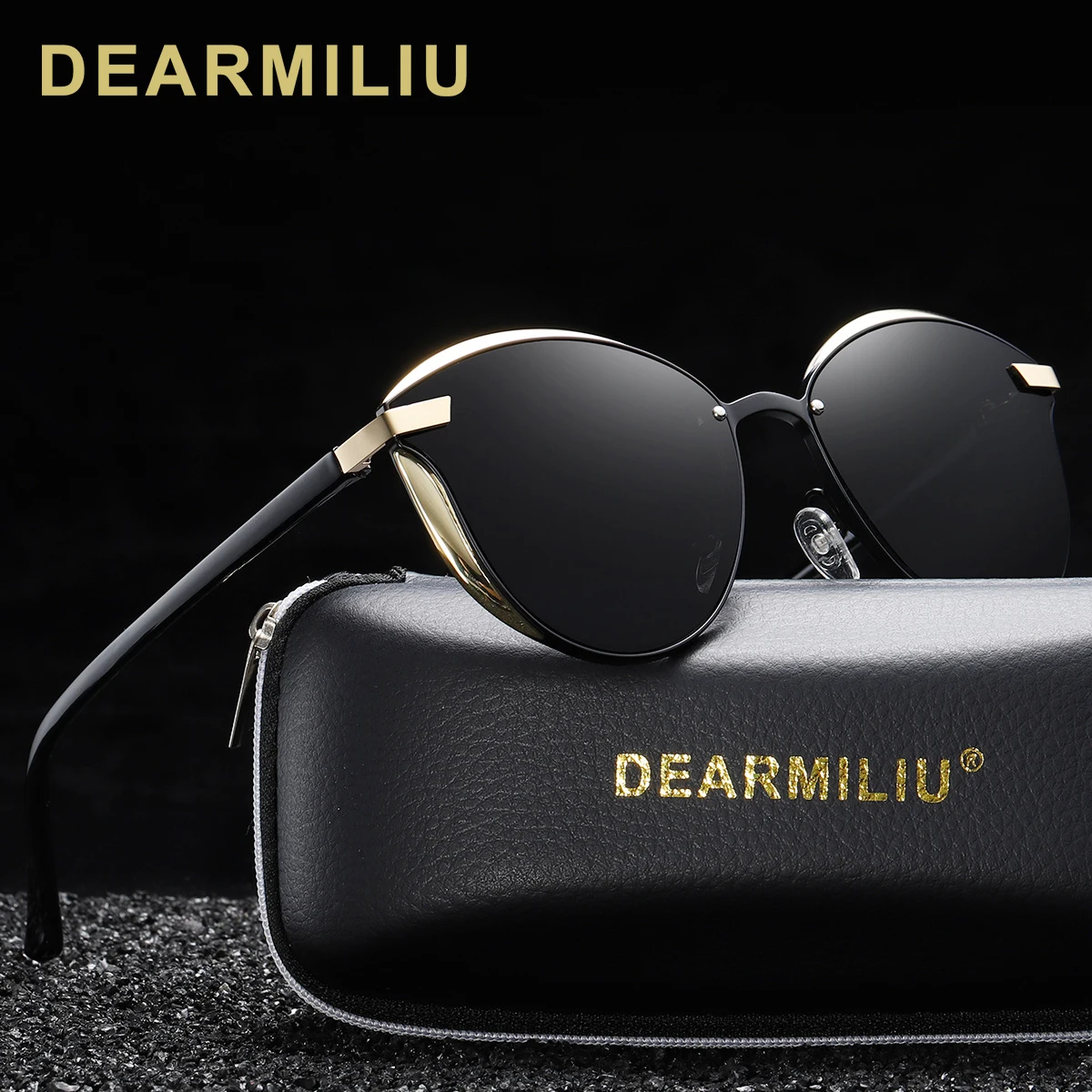 Женские солнцезащитные очки кошачий глаз DEARMILIU поляризационные в винтажном