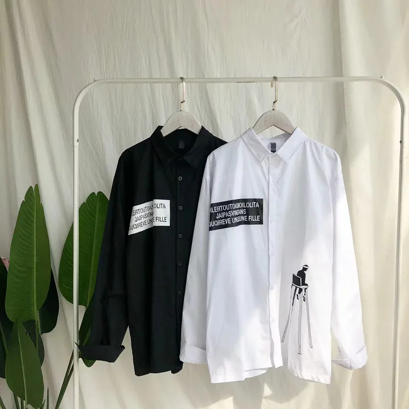 Женская рубашка с принтом в стиле Харадзюку весна-лето 2020 Мужская модная