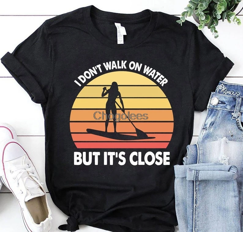 Винтажная Подарочная футболка с надписью Walk On Water |