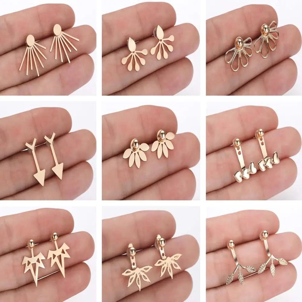 

Женские серьги-гвоздики со звездой, сердцем и цветком