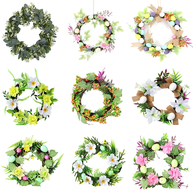 

Пасхальный крест венок, искусственный венок, гирлянда из ротанга, подвесная рамка, пасхальные кресты, гирлянды, Хэллоуин, праздник на осень, ...