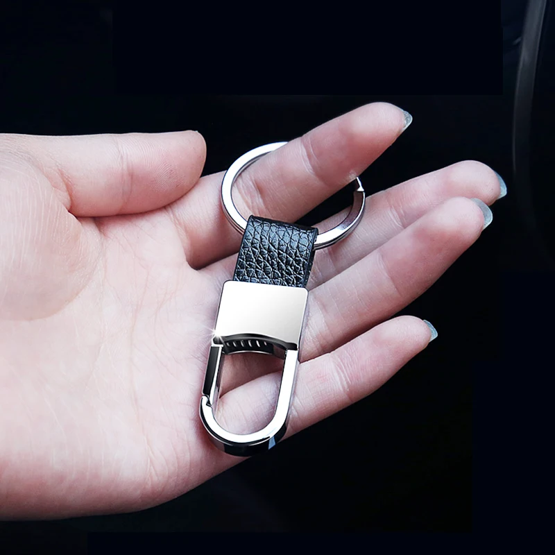Универсальный модный металлический мужской кожаный брелок для автомобиля 1 шт.