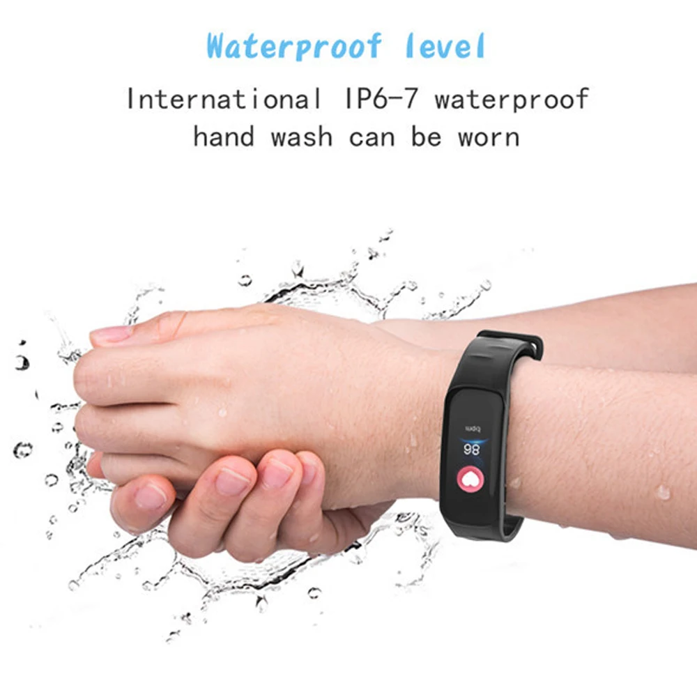 C1plus цветной экран Цифровые Часы светодиодный силиконовый браслет для мужчин