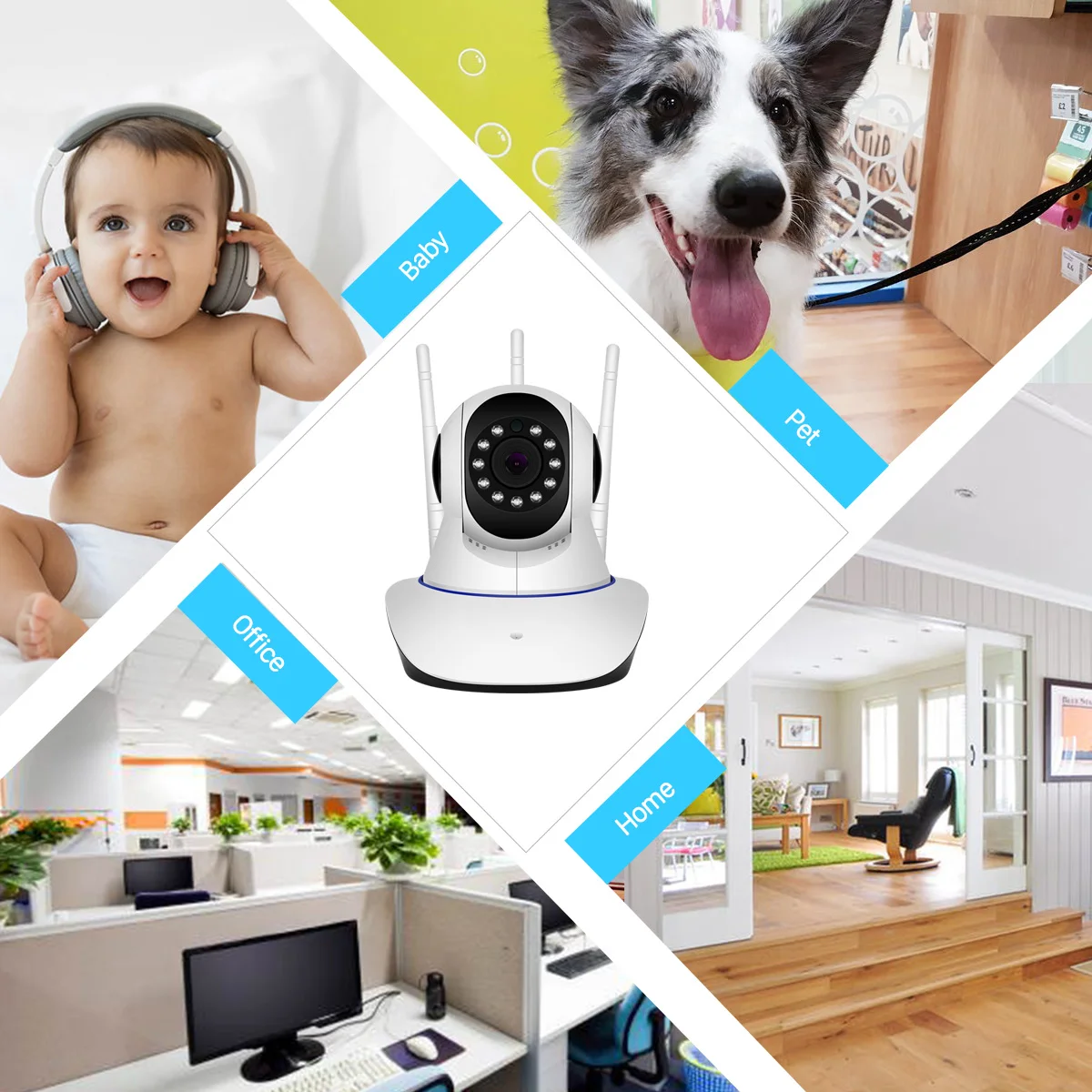 

2MP IP Camera Wireless H.265 1080P Home Security Surveillance Camera WiFi Wired IR Night Vision CCTV Camera Mini Baby Monitor