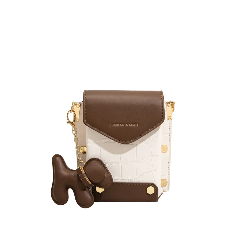 Maxdutti England Style High Street Retro Patchwork Color Contrast Dog Bag Design Messenger Small Square Bag Armpit Women's Bag