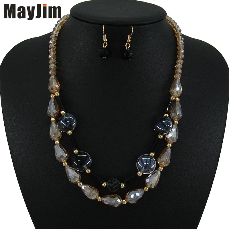 Модное винтажное ожерелье MayJim из цветной глазури с кристаллами ювелирные наборы