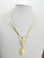 christmas double chain popular electrocardiogram pendant necklace women shape pendant religious jewelry steel accessories