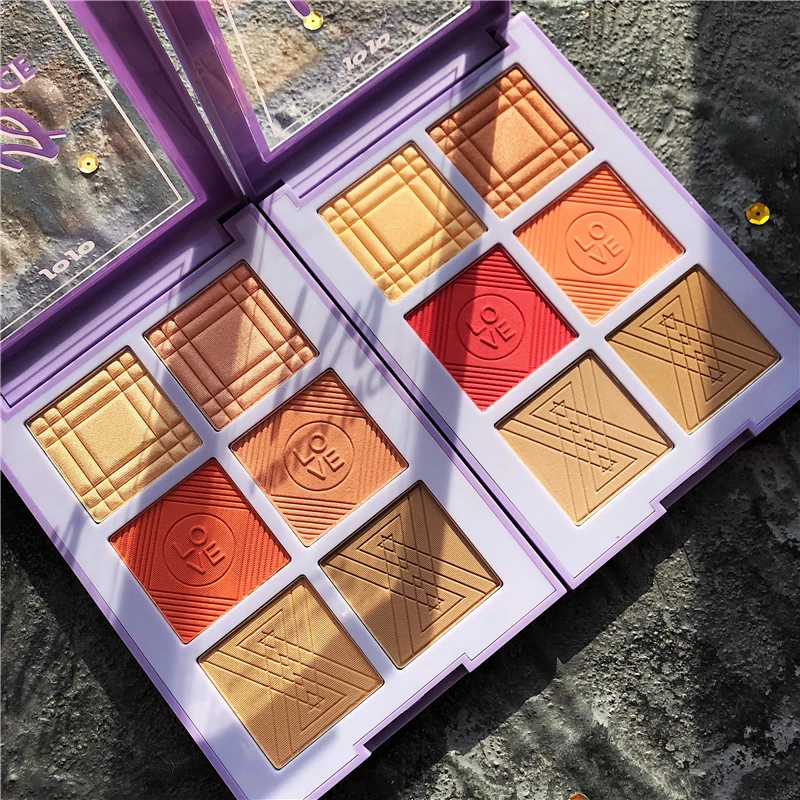 Профессиональный макияж хайлайтер Палитра 6 цветов текстура контурная пудра