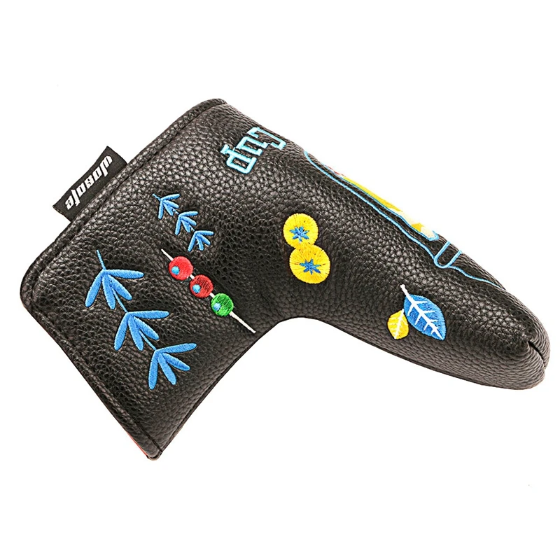 

Wosofe Golf Putter Headcover High Quality Embroidered PU Leather Golf Putter Head Cover with Magnetic Golf Headcovers