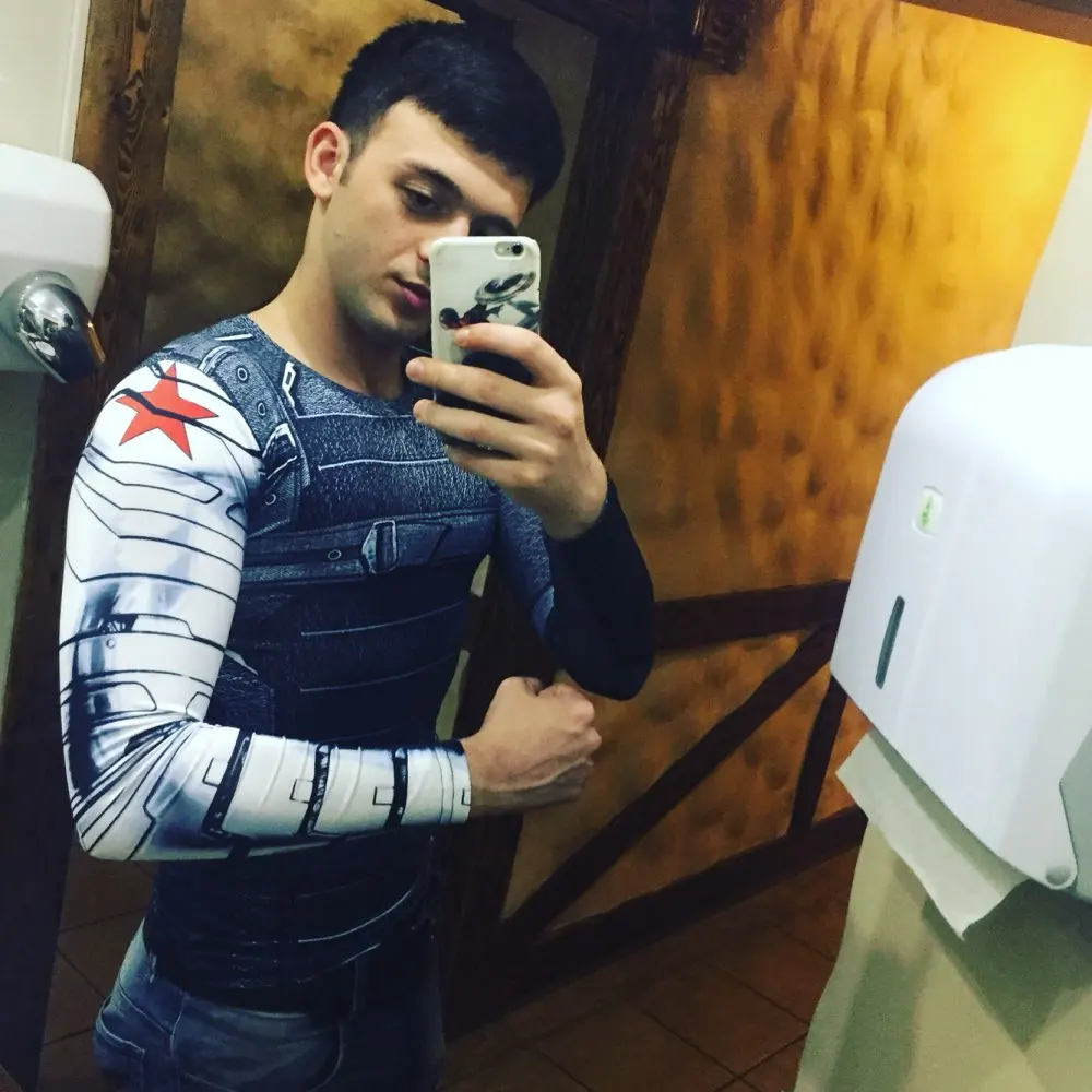 Солдатская Спортивная рубашка с 3D принтом для мужчин рубашки бега фитнес