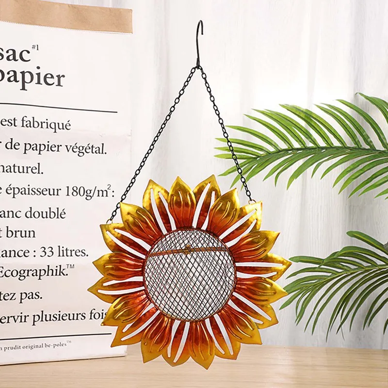 

Metal Sunflower Shaped Bird Feeder Garden Ornaments Hummingbird Feeder Pendants Home a Lovely Gift