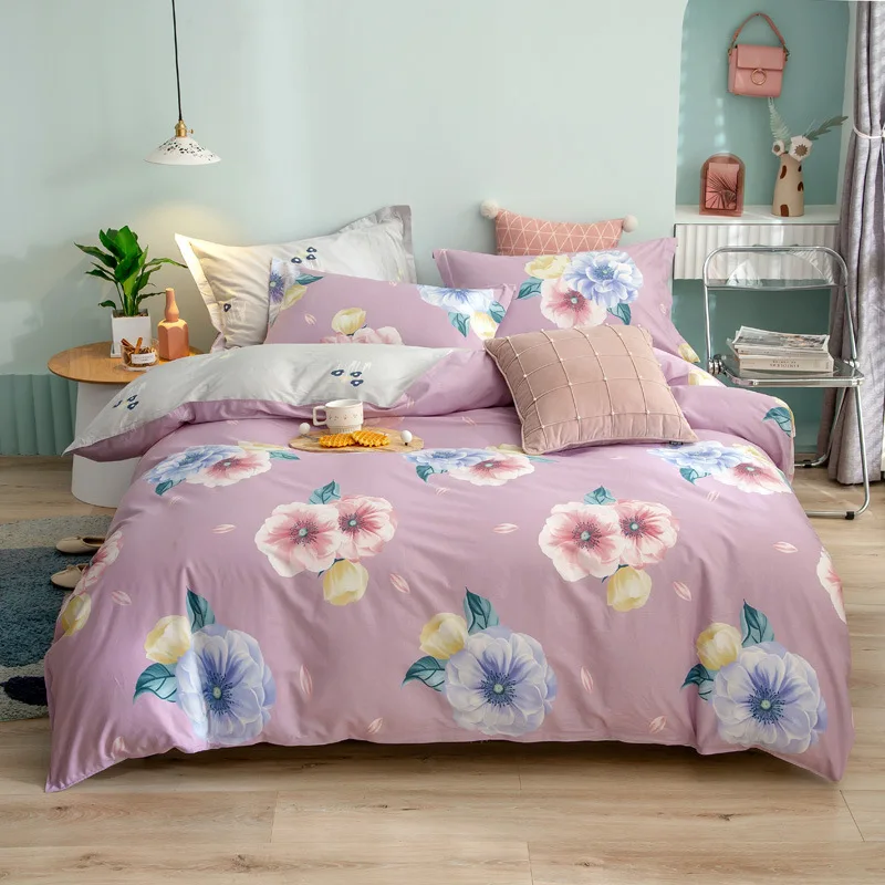 

Pink Bedding Set Fashion Double Design Skin-Friend Cotton Fabric Quilt Cover Sheet Pillowcases Enjoy Soft Night Oceania