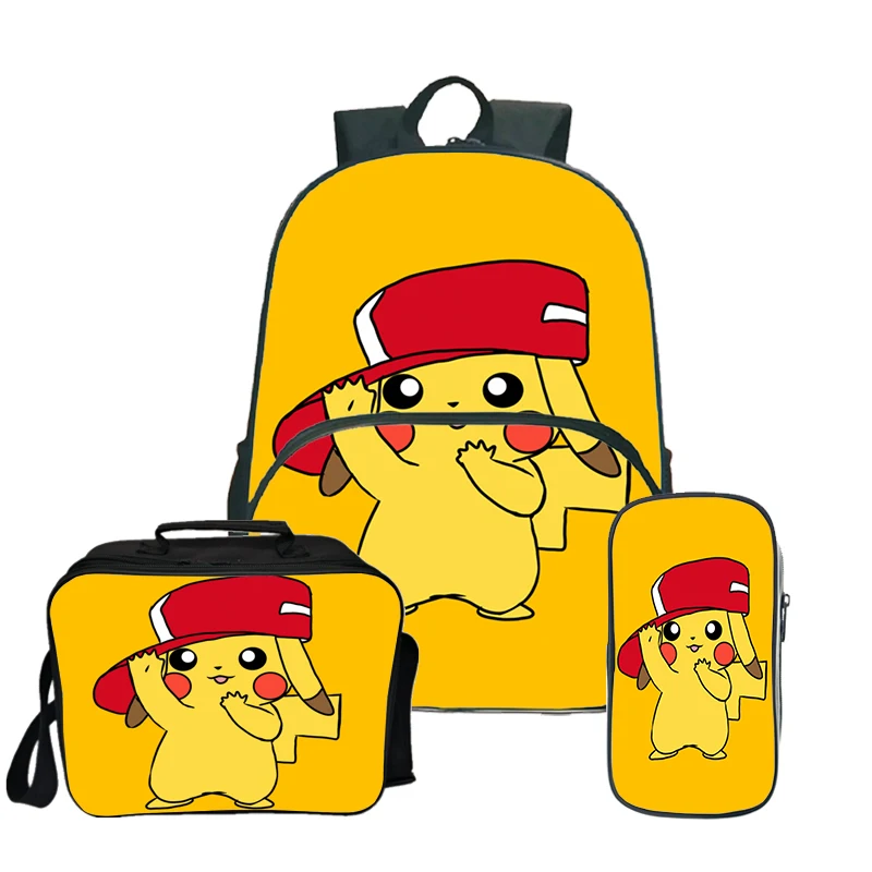 13 Pokemon Pikachu Kawaii рюкзак Пенал Школьный рюкзак для подростков девочек мальчиков рюкзак для ланча 3 шт./компл. детский дорожный рюкзак - Цвет: 13