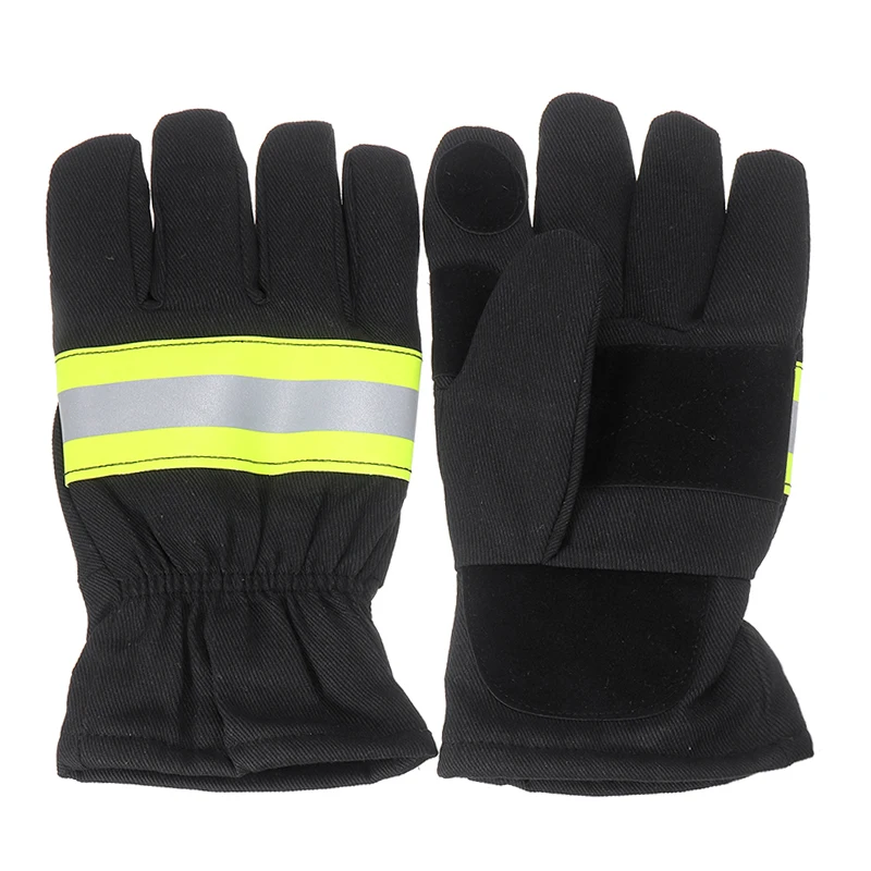 1 пара черные противоскользящие термостойкие перчатки противопожарные для