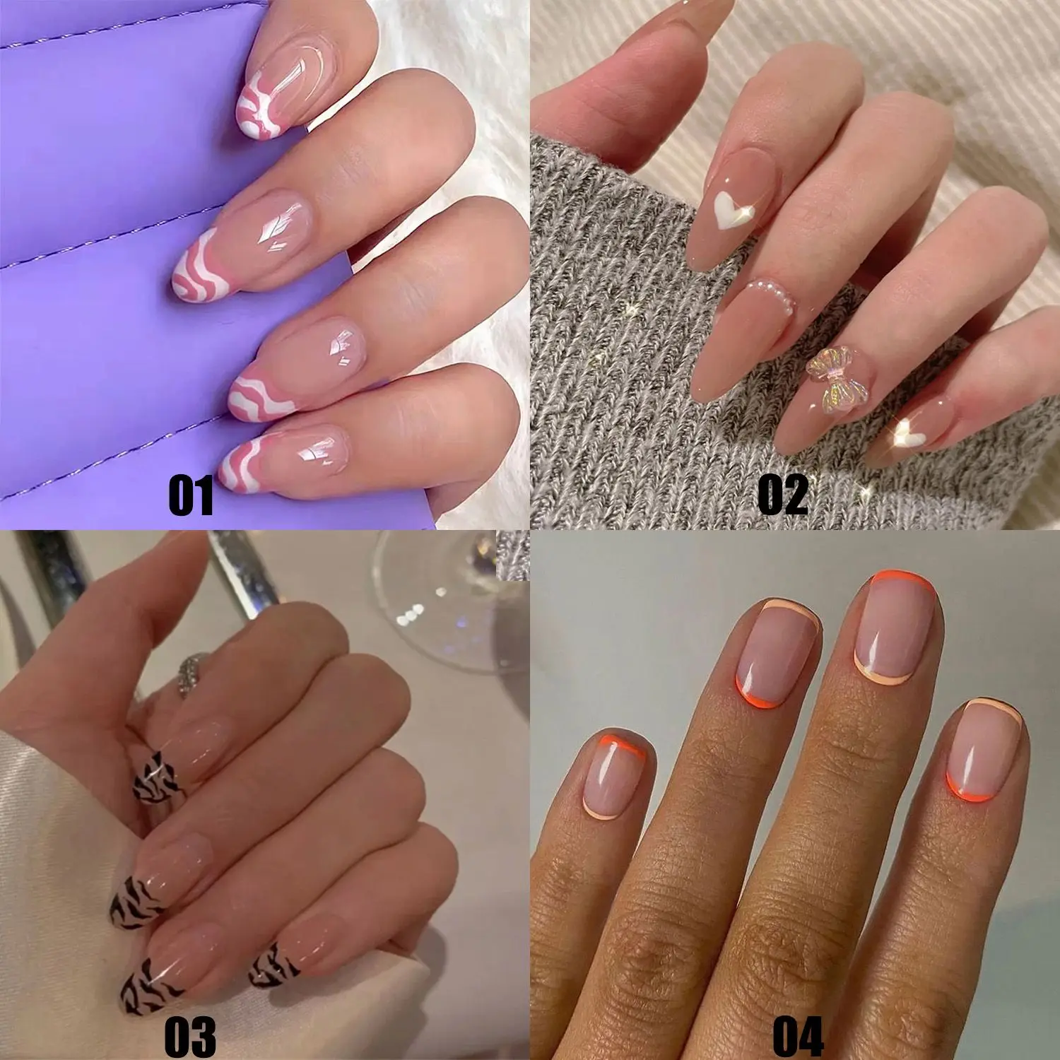 

24 шт./коркор. женский модный инструмент для искусственного маникюра с полным покрытием носимые миндальные накладные ногти