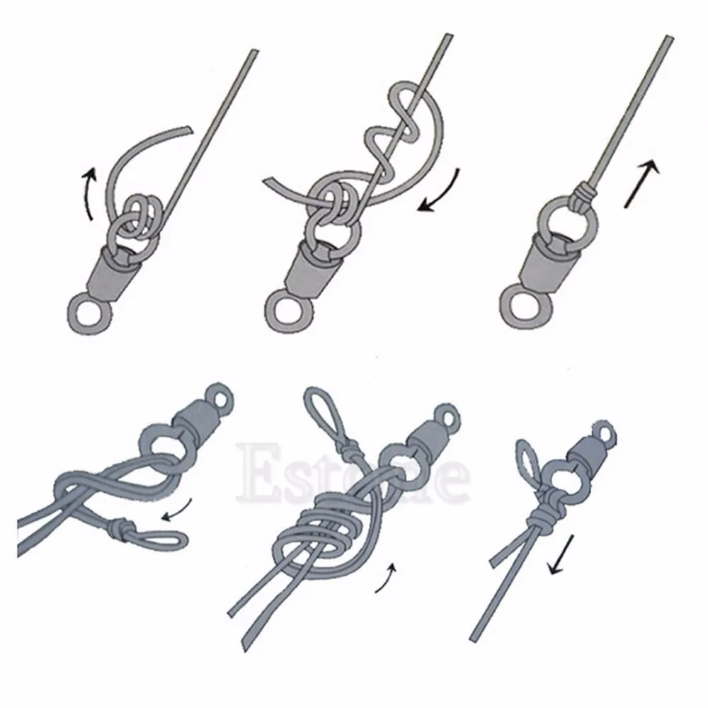 

New Hot 100PCS Fishing Barrel Bearing Rolling Swivel Solid Ring LB Lures Connector 7 Size