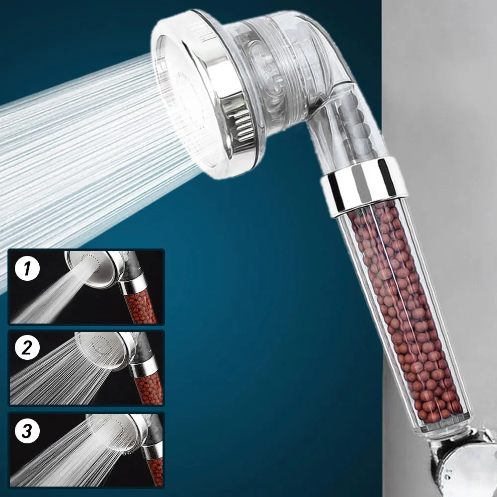 Filterable Shower Head Nozzle shower Bathroom Accessories High Pressure Adjustable Water Saving Rainfall Обустройство дома