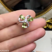 kjjeaxcmy fine jewelry 925 sterling silver inlaid natural gem peridot new female girl student ring woman support detection