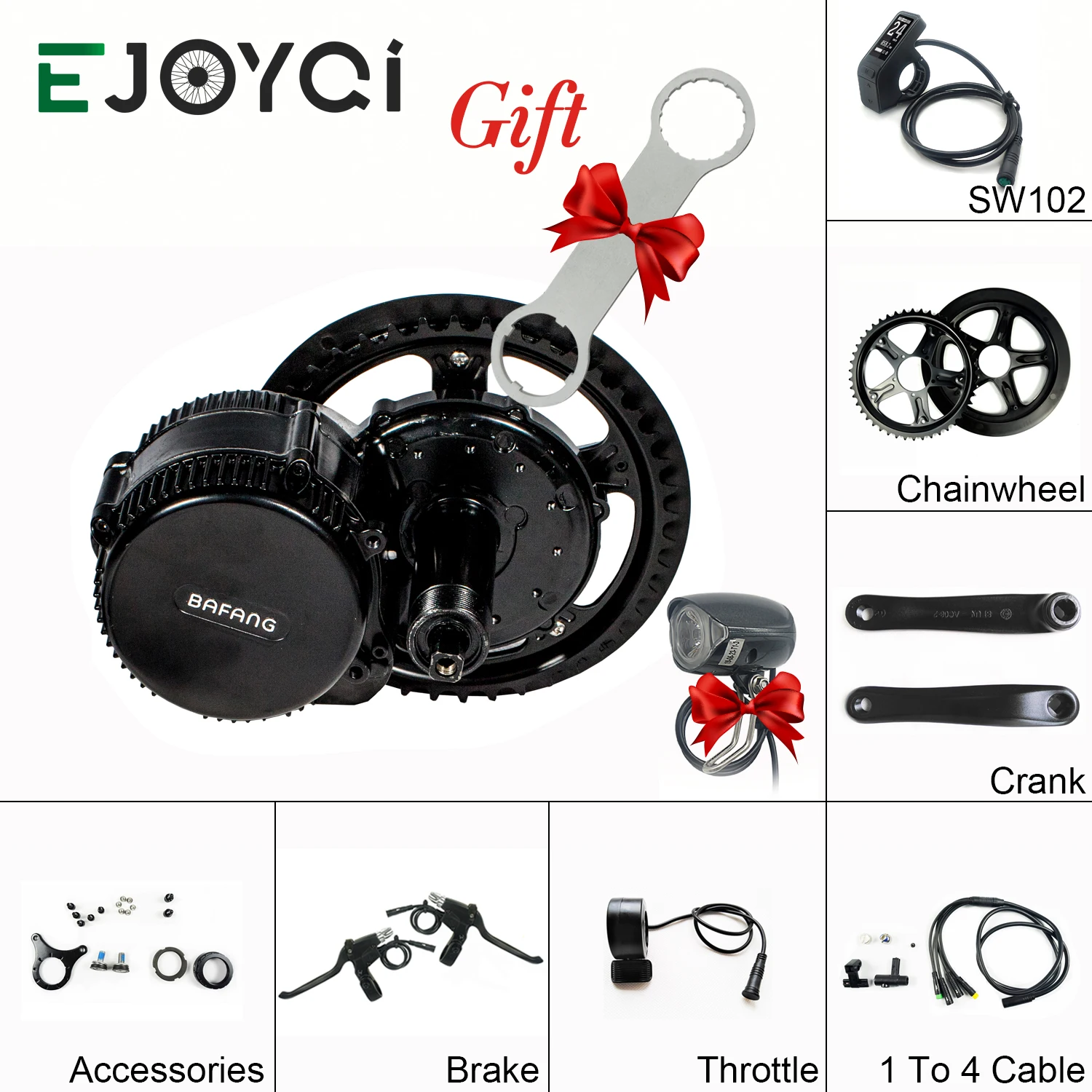 Bafang 8FUN 48V 750W BBS02B MMG320 12.8Ah стеллаж для выставки товаров Батарея Mid Мотор привода, фара для электровелосипеда в Conversion Kit с светильник