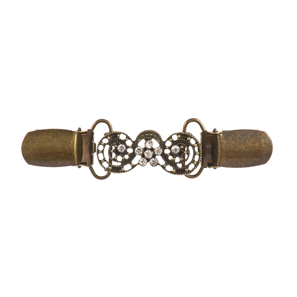 Antique Gold Женский винтажный кардиган, свитер, блузка, булавка для шали клипсы для броши, воротник рубашки, Ретро зажим для утки, зимний шарф с застежками, аксессуары для шарма - Окраска металла: Antique Gold