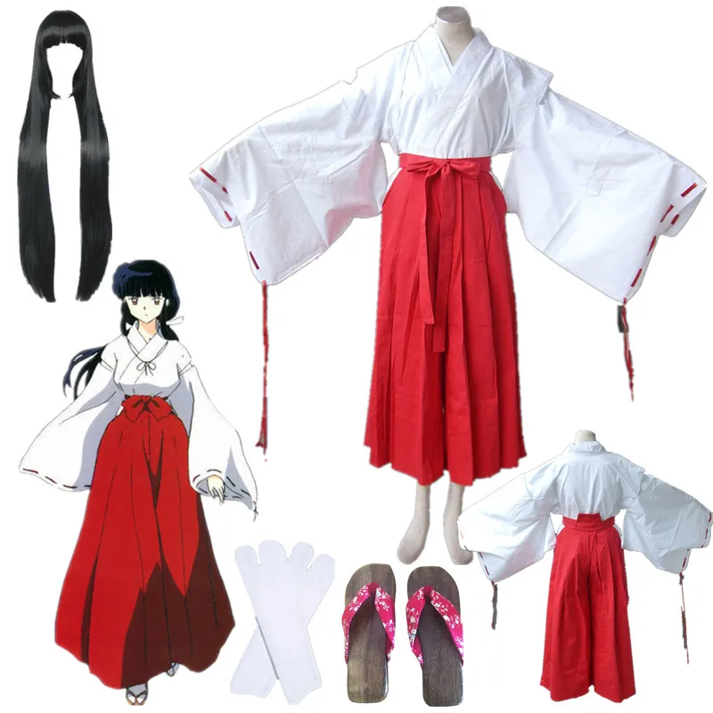 Платье для косплея Inuyasha Kikyou красное женское японское кимоно Kikyo рождественские