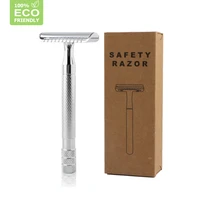 edieu mens double edge safety razor eco friendly shaving razor for female hair removal closed razor head free 20 shaving blade