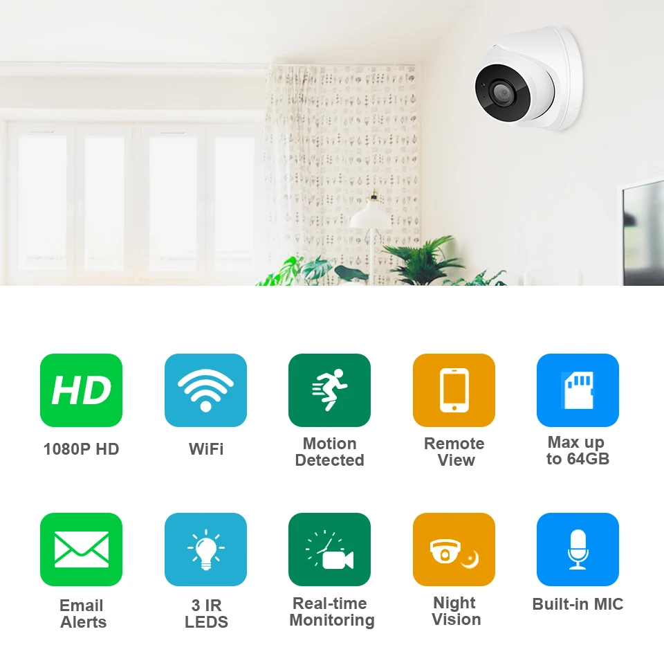 ANRAN Wifi камера IP 1080P камера видеонаблюдения домашняя HD двухсторонняя аудио беспроводная камера безопасности Onvif