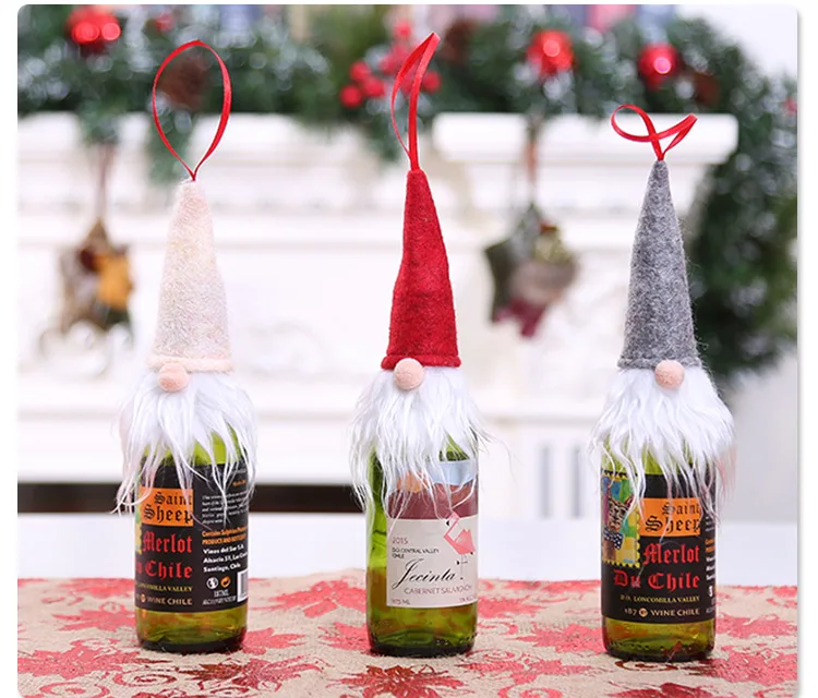 

Christmas Faceless Doll Wine Bottle Set Wine Bottle Cover Christmas Santa Claus Snowman 2022 New Year Gifts For Home Decor