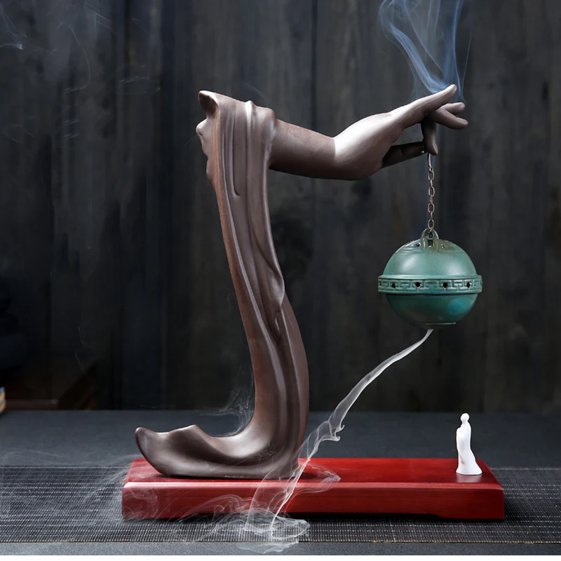 

Креативная керамическая курильница для благовоний водопад подставка для благовоний Buddha'S ручной держатель для благовоний курильница декор...
