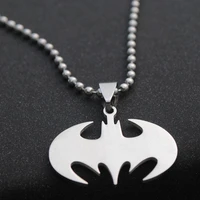 1pcs stainless steel bat movie anime pendant necklace for boy husband super hero bat spider sign necklace pendant jewelry gift