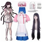 Костюм для косплея Mikan Tsumiki, Danganronpa 2, парик, женский наряд горничной, Хэллоуин, карнавальные костюмы, аниме, для взрослых, унисекс