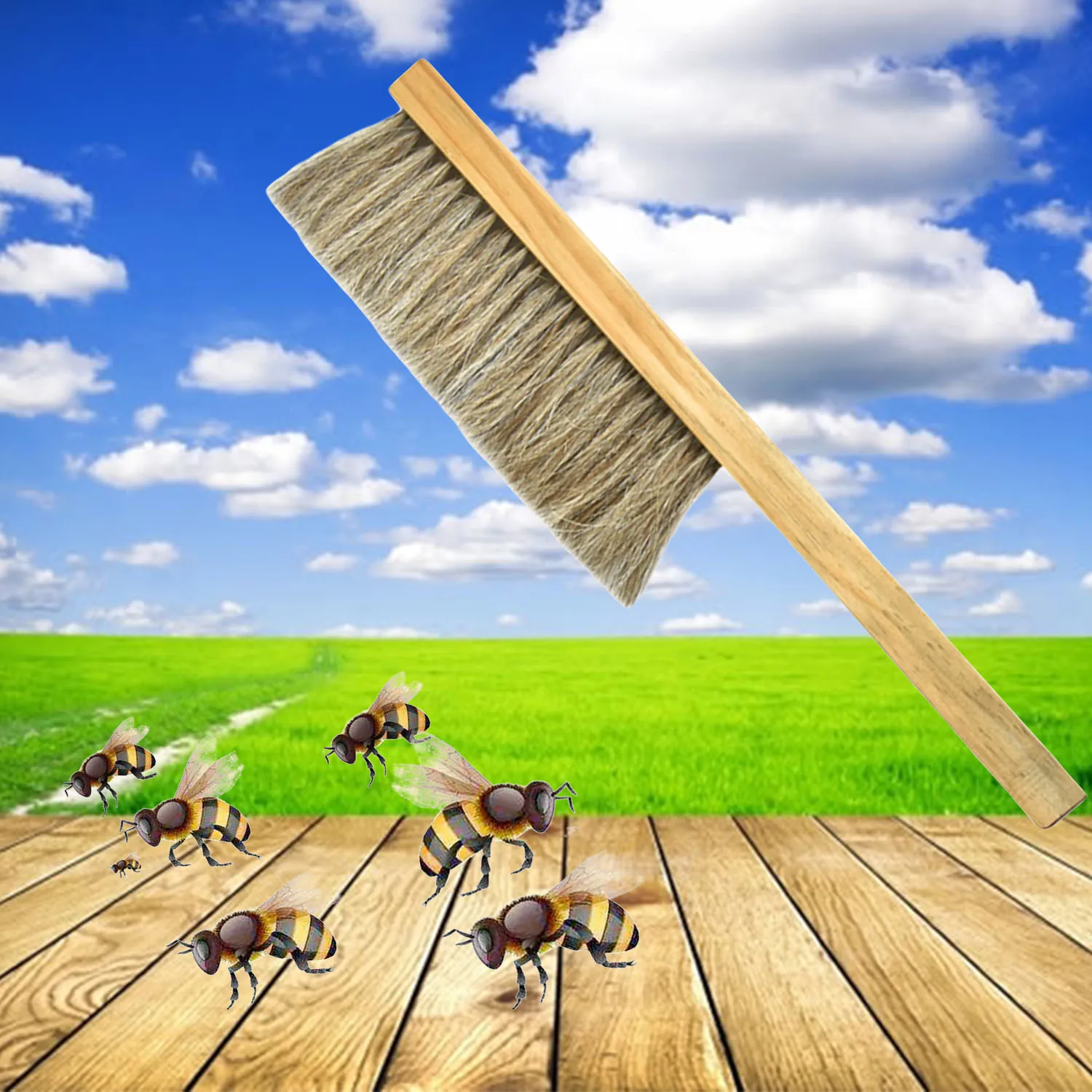 Bee Brush Beekeeping Tools Soft Double-Row Wooden Handle Sweep Apicultura Beekeeper Equipment Supplies | Дом и сад