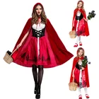 Костюмы на Хэллоуин для женщин и детей, Красная Шапочка, карнавальный костюм для взрослых, детская одежда для выступлений, вечерние платья и накидки