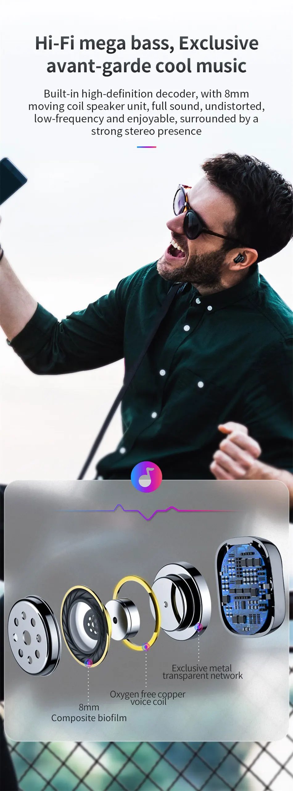 Baseus W01 TWS настоящие беспроводные блютуз наушники 5,0 умные Bluetooth Беспроводные наушники с микрофоном 6D стерео звук наушники для телефона
