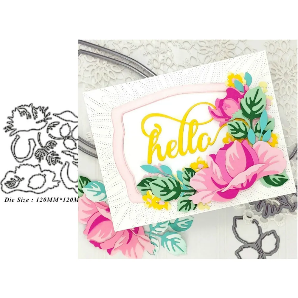 

Peony Flower Metal Cutting Dies Scrapbooking Embossing Folder Stencil Template Album Decor Card Making DIY Crafts