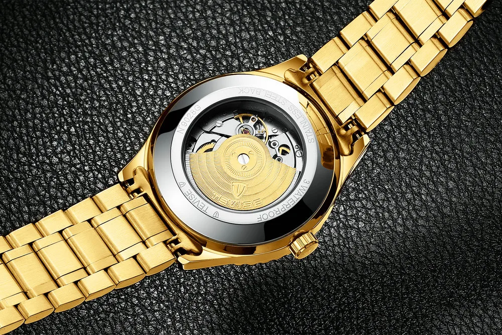 

TEVISE T807B men's mechanical watch automatic date rhinestone decoration fashion business men's watch