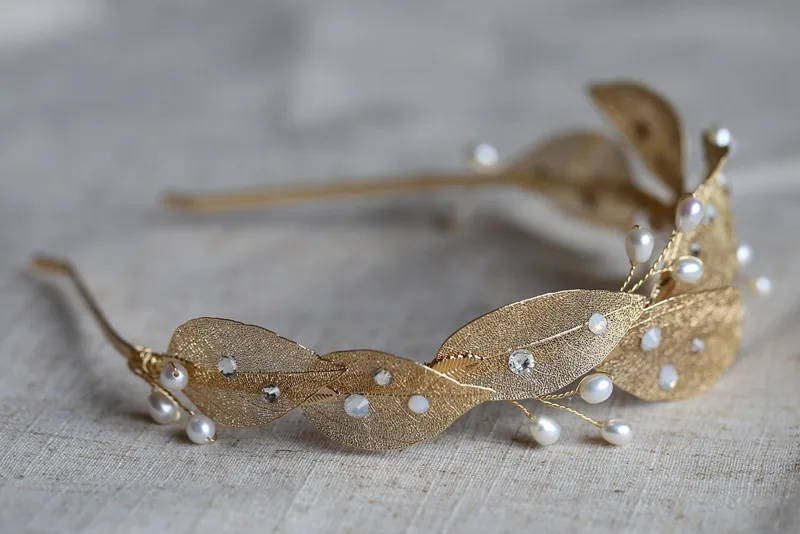 Пресноводного жемчуга и кристаллы для свадьбы детский ободок Тиара сусальное