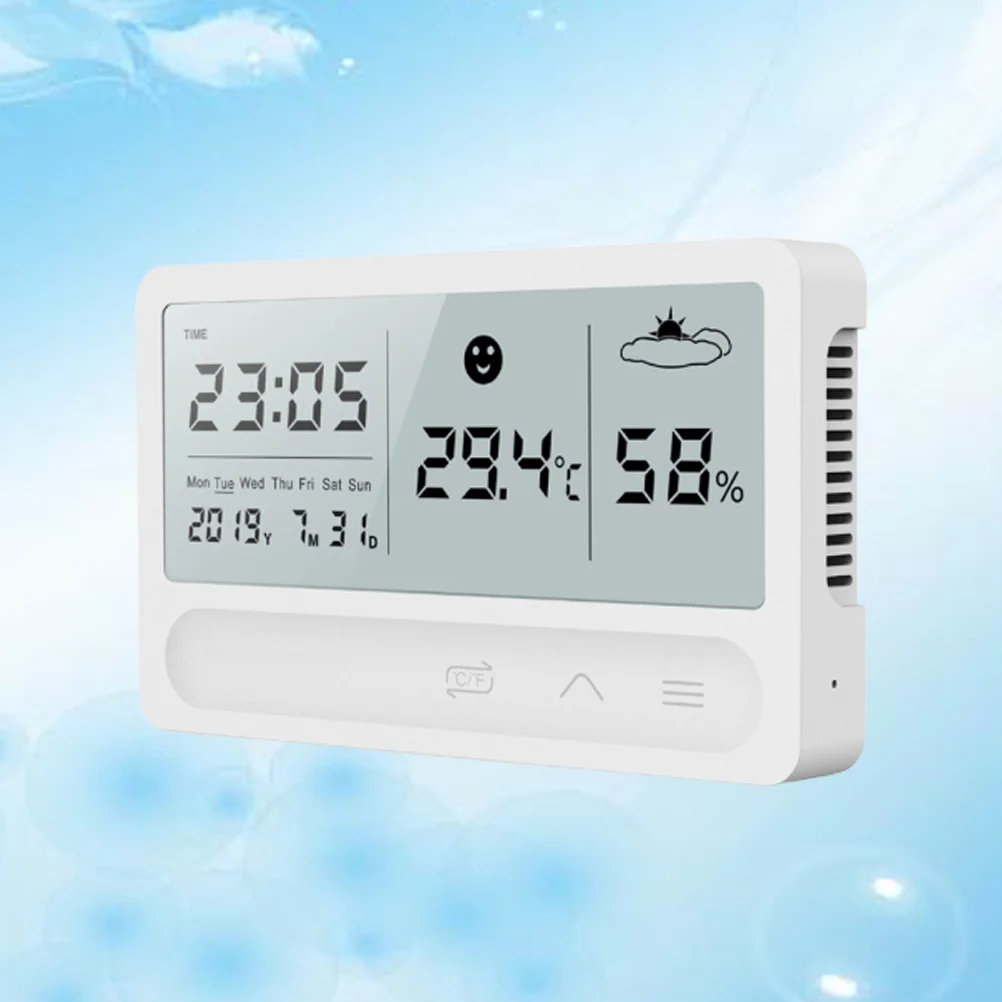 

Домашний Электронный гигрометр, многофункциональный сенсорный Измеритель температуры и влажности в помещении (белый)