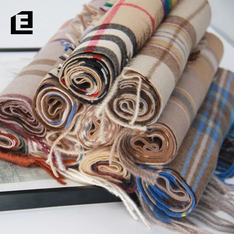 E &amp женский шарф мужской роскошный шерстяной хиджаб пончо клетчатая кашемировая