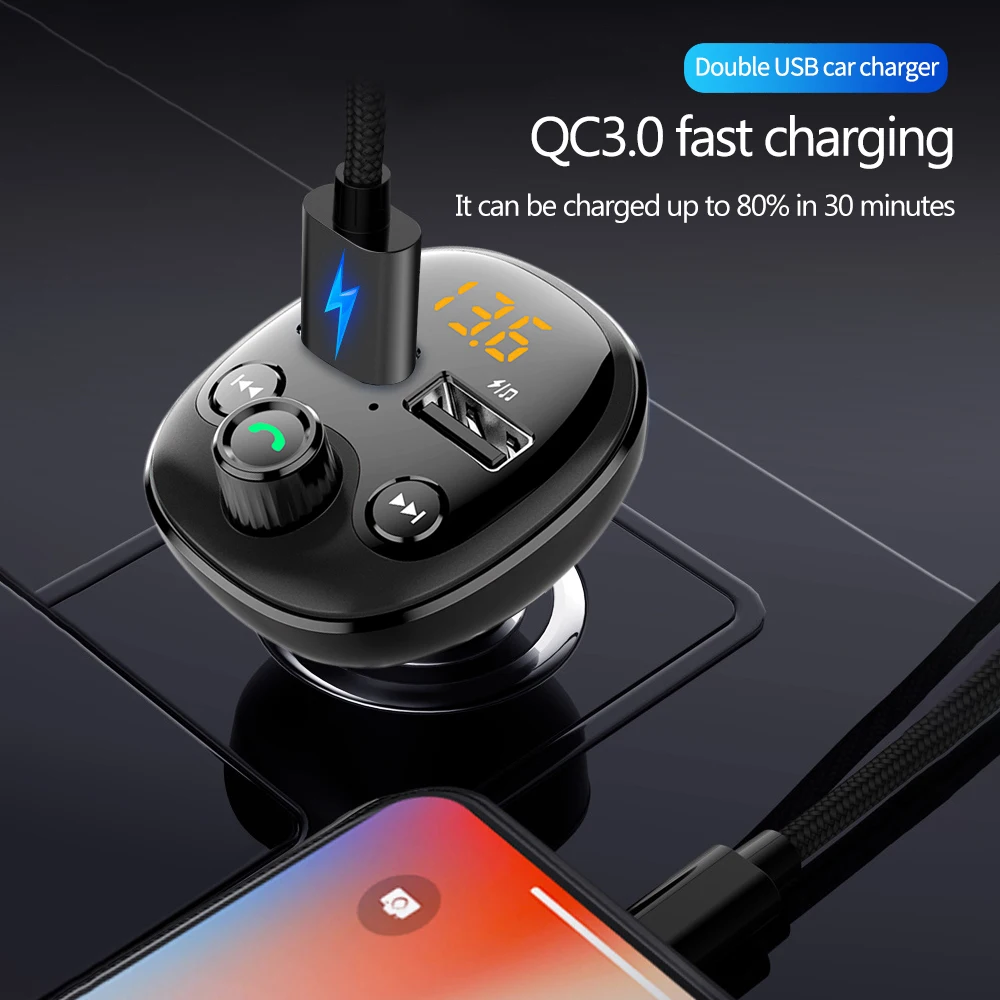 Автомобильный FM передатчик с MP3 плеером Bluetooth Quick Charge 3 0 QC для Volvo XC60 XC90 S60 V70 S80 S40 V40 V50