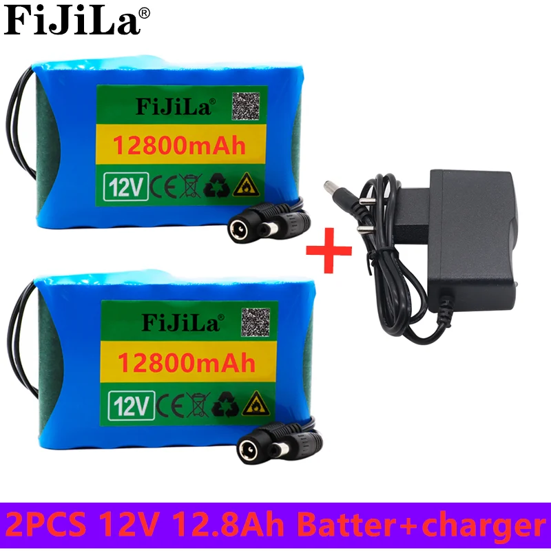 

100% original 12V battery pack 12.8Ah 18650 Rechargeable Lithium Ion battery pack capacity DC 12.6V 12800mAh CCTV Cam Monitor