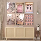 Модная Картина на холсте с Пастельными розовыми оттенками Парижа, настенные картины, скандинавские плакаты и принты, настенные картины для гостиной