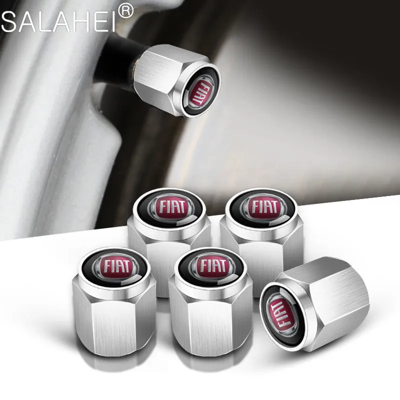 

5Pcs/set Car Wheel Tire Valve Stem Caps Cover Decoration For Fiat Viaggio Abarth Punto 124 125 500 Automobile Accessoy Styling